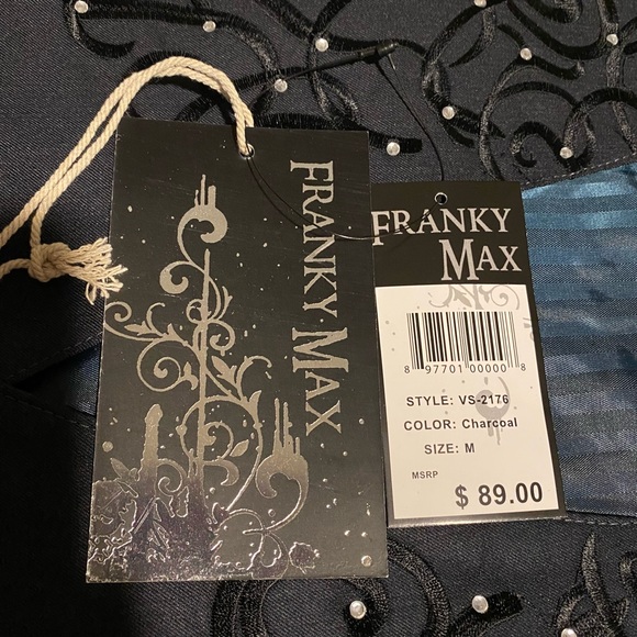 Franky Max - Men’s Casual Vest with Embroidery & Rhinestones Size M - Picture 7 of 7